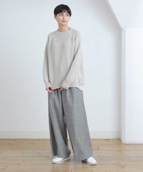 Plantation(プランテーション)の「コットンリブニット(ニット/セーター・レディース・ベージュ/ネイビー/イエロー・M size)」の16枚目の写真
