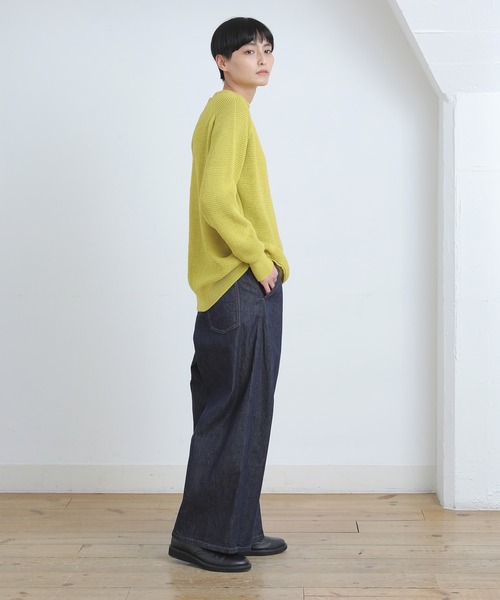 Plantation(プランテーション)の「コットンリブニット(ニット/セーター・レディース・ベージュ/ネイビー/イエロー・M size)」の18枚目の写真