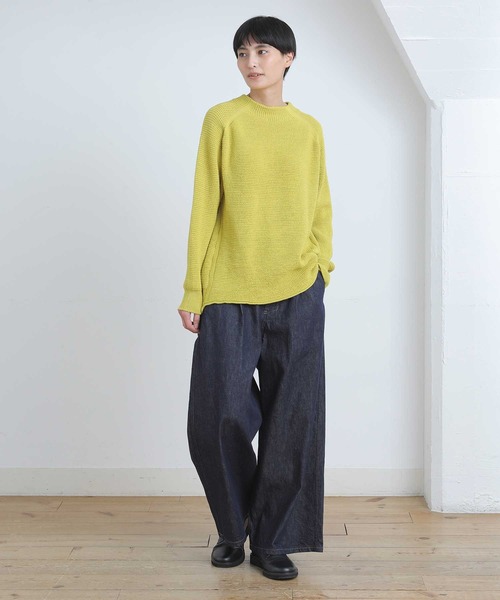 Plantation(プランテーション)の「コットンリブニット(ニット/セーター・レディース・ベージュ/ネイビー/イエロー・M size)」の17枚目の写真