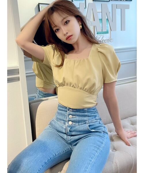 RESEXXY(リゼクシー)の「バックオープンスクエアブラウス(シャツ/ブラウス・レディース・アイボリー/その他1/ブラック/イエロー・FREE)」の14枚目の写真