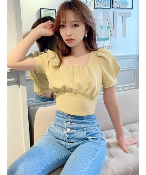 RESEXXY(リゼクシー)の「バックオープンスクエアブラウス(シャツ/ブラウス・レディース・アイボリー/その他1/ブラック/イエロー・FREE)」の15枚目の写真