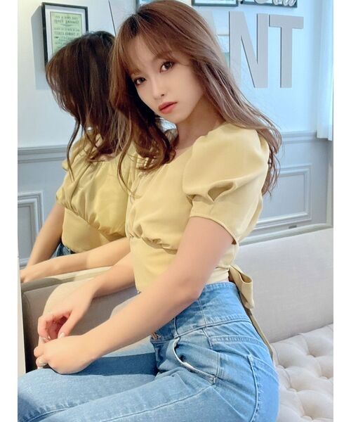 RESEXXY(リゼクシー)の「バックオープンスクエアブラウス(シャツ/ブラウス・レディース・アイボリー/その他1/ブラック/イエロー・FREE)」の16枚目の写真