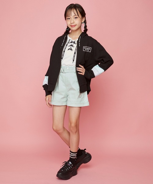 JENNI love（ジェニィラブ）の「フロントレースアップロンT（Tシャツ/カットソー・キッズ・オフホワイト/ブラック/ミント・130cm/140cm/150cm/160cm）」の20枚目の写真