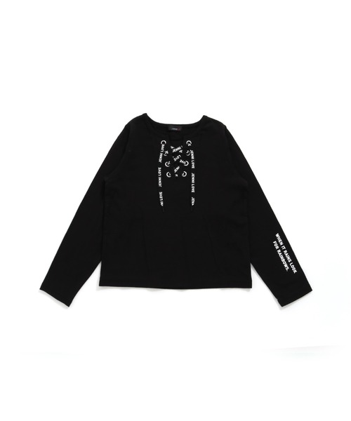 JENNI love（ジェニィラブ）の「フロントレースアップロンT（Tシャツ/カットソー・キッズ・オフホワイト/ブラック/ミント・130cm/140cm/150cm/160cm）」の8枚目の写真