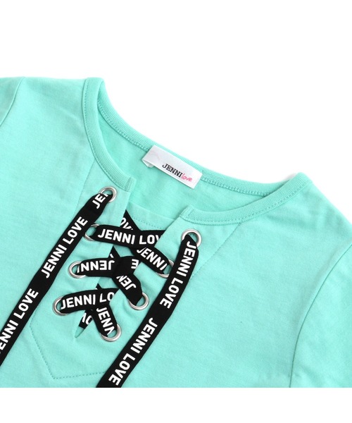 JENNI love（ジェニィラブ）の「フロントレースアップロンT（Tシャツ/カットソー・キッズ・オフホワイト/ブラック/ミント・130cm/140cm/150cm/160cm）」の12枚目の写真