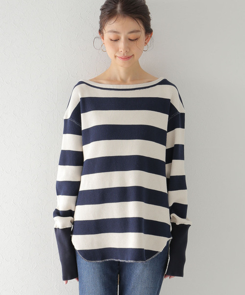 plage(プラージュ)の「Slow waffle プルオーバー◆(Tシャツ/カットソー・レディース・ホワイト/ネイビー・FREE)」の18枚目の写真