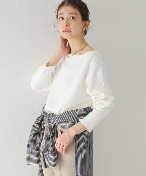 plage(プラージュ)の「Slow waffle プルオーバー◆(Tシャツ/カットソー・レディース・ホワイト/ネイビー・FREE)」の21枚目の写真