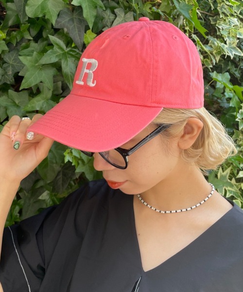 CIAOPANIC(チャオパニック)の「イニシャルキャップ(キャップ・レディース・ダークグリーン/ベージュ/ネイビー/サーモンピンク/グリーン/ピンク/ブラック・FREE)」の6枚目の写真