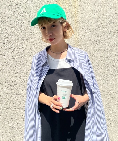 CIAOPANIC(チャオパニック)の「イニシャルキャップ(キャップ・レディース・ダークグリーン/ベージュ/ネイビー/サーモンピンク/グリーン/ピンク/ブラック・FREE)」の22枚目の写真