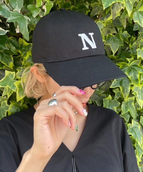 CIAOPANIC(チャオパニック)の「イニシャルキャップ(キャップ・レディース・ダークグリーン/ベージュ/ネイビー/サーモンピンク/グリーン/ピンク/ブラック・FREE)」の15枚目の写真