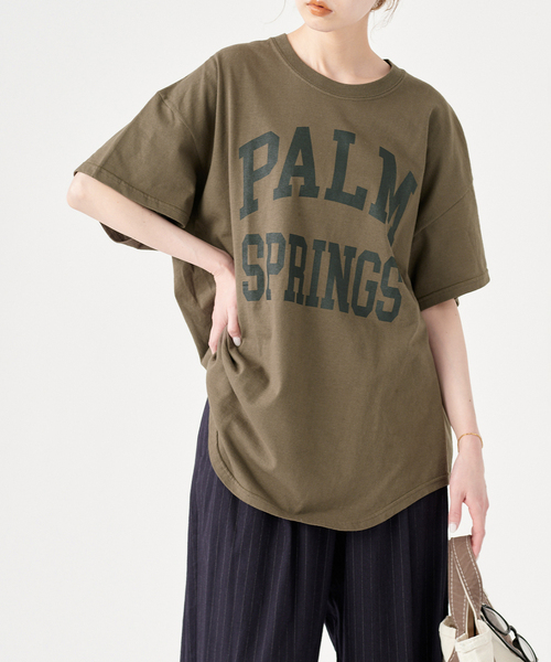 JOURNAL STANDARD(ジャーナルスタンダード)の「■ラウンドヘムロゴTシャツ(Tシャツ/カットソー・レディース・ブラック/ホワイト/カーキ・FREE)」の1枚目の写真