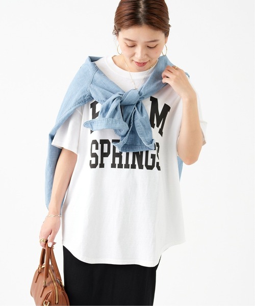 JOURNAL STANDARD(ジャーナルスタンダード)の「■ラウンドヘムロゴTシャツ(Tシャツ/カットソー・レディース・ブラック/ホワイト/カーキ・FREE)」の5枚目の写真