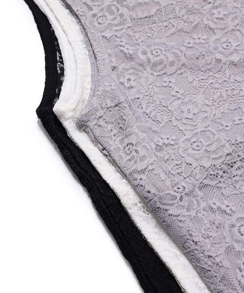 ROPE' PICNIC（ロペピクニック）の「前後2WAY総レースインナー（タンクトップ・レディース・ホワイト/ブラック/グレー・38/40）」の11枚目の写真