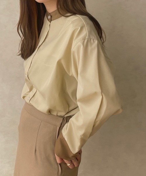 apres jour clair(アプレジュールクレア)の「【apres jour clair】アソートバンドカラーシャツ【ZOZOTOWN限定アイテム】(シャツ/ブラウス・レディース・ベージュ/ネイビー/アイボリー/ブラウン系その他・X-LARGE/フリー)」の8枚目の写真