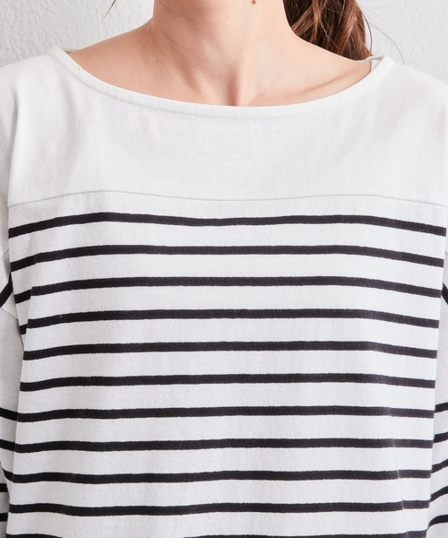 CIAOPANIC TYPY（チャオパニックティピー）の「カラーボーダーカットアウトトップス（Tシャツ/カットソー・レディース・ブラック/ブルー/オレンジ/ピンク・ONE SIZE）」の17枚目の写真