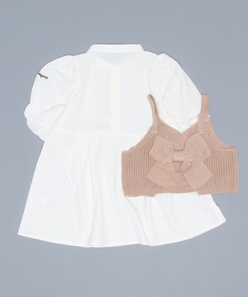 PINKHUNT（ピンクハント）の「PINKHUNT ピンクハント gニットビスチェ付き ブラウス 6849K（シャツ/ブラウス・キッズ・ベージュ/パープル・150cm/130cm/120cm/140cm/160cm）」の4枚目の写真