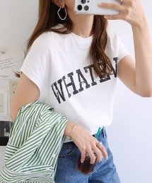 ピグメントフレンチスリーブかすれロゴTシャツ