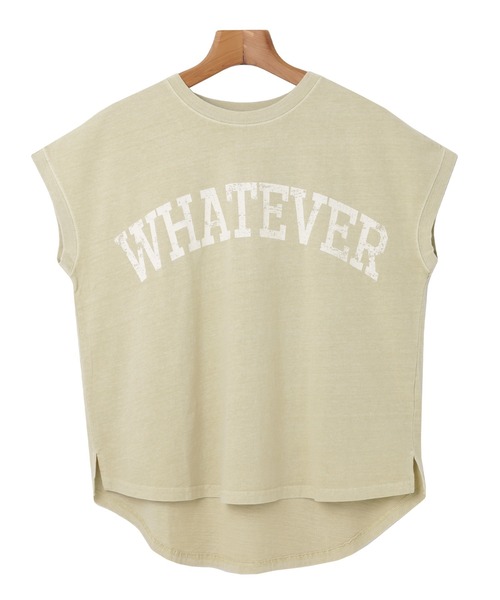 andme(アンドミー)の「ピグメントフレンチスリーブかすれロゴTシャツ(Tシャツ/カットソー・レディース・オフホワイト/モカ/ブルー/グリーン/スミクロ/グレイッシュベージュ/ラベンダー・M)」の19枚目の写真
