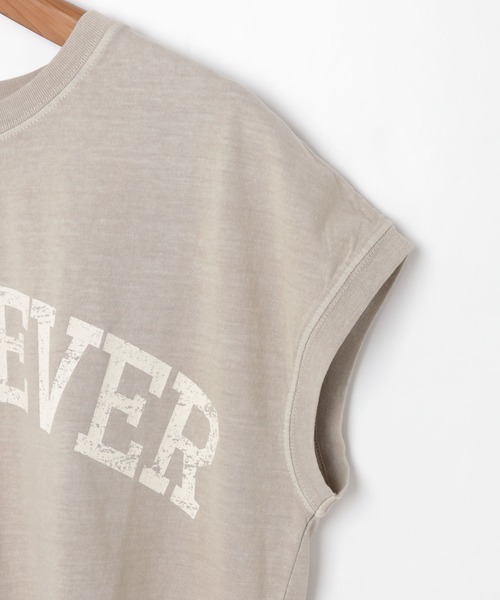 andme(アンドミー)の「ピグメントフレンチスリーブかすれロゴTシャツ(Tシャツ/カットソー・レディース・オフホワイト/モカ/ブルー/グリーン/スミクロ/グレイッシュベージュ/ラベンダー・M)」の21枚目の写真