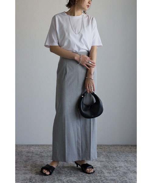 Bonjour Sagan（ボンジュールサガン）の「バックナンバープリントT（Tシャツ/カットソー・レディース・ホワイト/ベージュ/ネイビー/ダークグレー・FREE）」の15枚目の写真