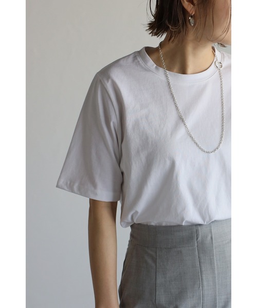 Bonjour Sagan（ボンジュールサガン）の「バックナンバープリントT（Tシャツ/カットソー・レディース・ホワイト/ベージュ/ネイビー/ダークグレー・FREE）」の17枚目の写真