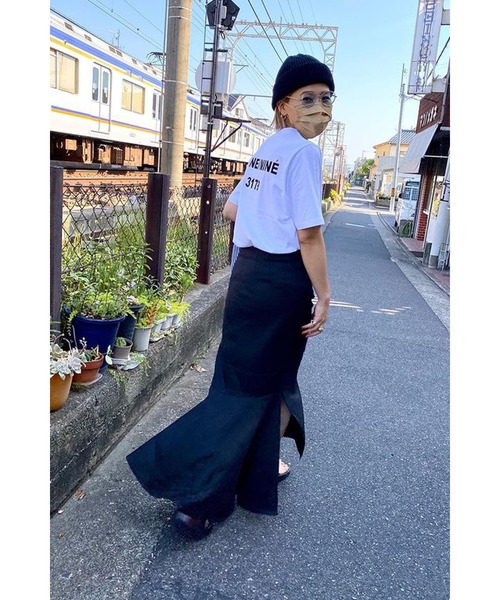 Bonjour Sagan（ボンジュールサガン）の「バックナンバープリントT（Tシャツ/カットソー・レディース・ホワイト/ベージュ/ネイビー/ダークグレー・FREE）」の21枚目の写真