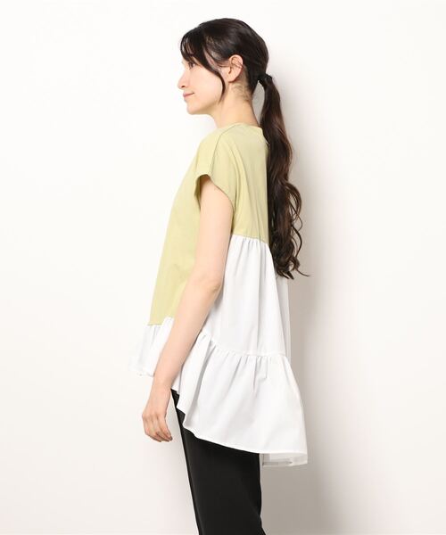 PICCIN（ピッチン）の「裾フリルカット切替えプルオーバー（Tシャツ/カットソー・レディース・ブラック/ネイビー/イエロー・M/L）」の4枚目の写真