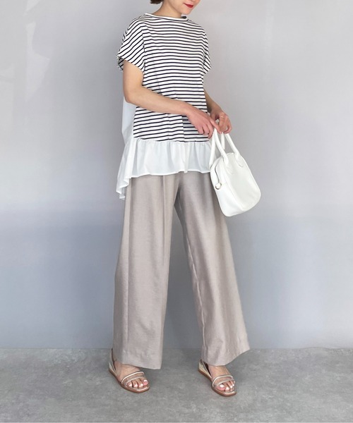 PICCIN（ピッチン）の「裾フリルカット切替えプルオーバー（Tシャツ/カットソー・レディース・ブラック/ネイビー/イエロー・M/L）」の14枚目の写真