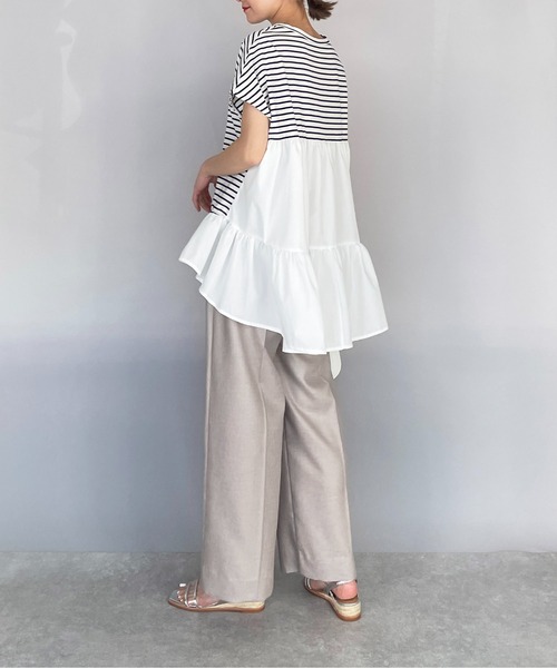 PICCIN（ピッチン）の「裾フリルカット切替えプルオーバー（Tシャツ/カットソー・レディース・ブラック/ネイビー/イエロー・M/L）」の13枚目の写真