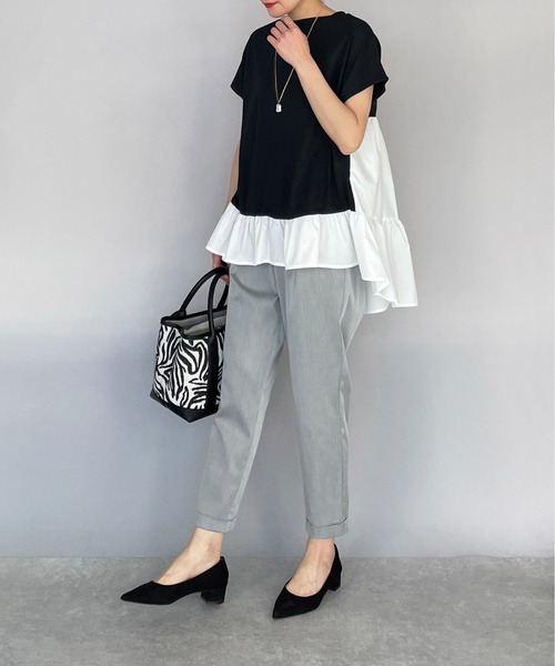 PICCIN（ピッチン）の「裾フリルカット切替えプルオーバー（Tシャツ/カットソー・レディース・ブラック/ネイビー/イエロー・M/L）」の20枚目の写真