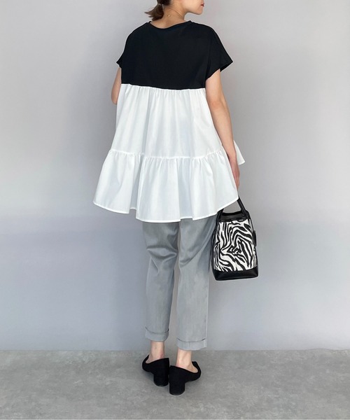 PICCIN（ピッチン）の「裾フリルカット切替えプルオーバー（Tシャツ/カットソー・レディース・ブラック/ネイビー/イエロー・M/L）」の21枚目の写真