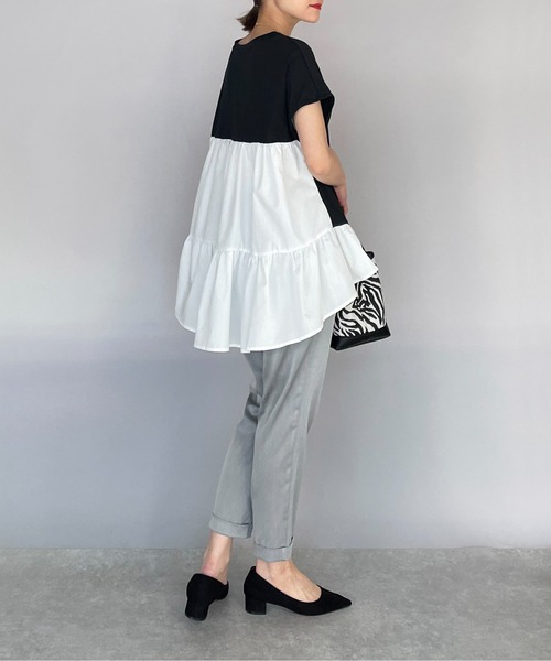 PICCIN（ピッチン）の「裾フリルカット切替えプルオーバー（Tシャツ/カットソー・レディース・ブラック/ネイビー/イエロー・M/L）」の22枚目の写真