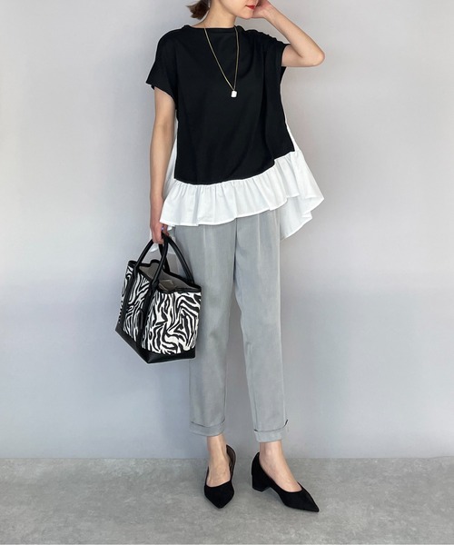 PICCIN（ピッチン）の「裾フリルカット切替えプルオーバー（Tシャツ/カットソー・レディース・ブラック/ネイビー/イエロー・M/L）」の19枚目の写真