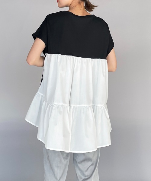 PICCIN（ピッチン）の「裾フリルカット切替えプルオーバー（Tシャツ/カットソー・レディース・ブラック/ネイビー/イエロー・M/L）」の17枚目の写真