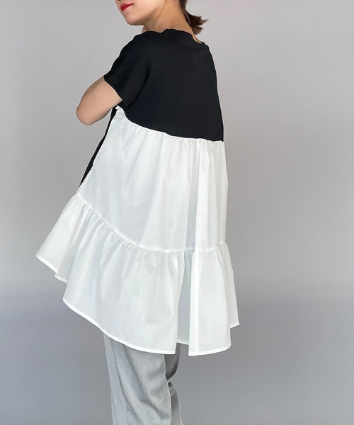 PICCIN（ピッチン）の「裾フリルカット切替えプルオーバー（Tシャツ/カットソー・レディース・ブラック/ネイビー/イエロー・M/L）」の18枚目の写真