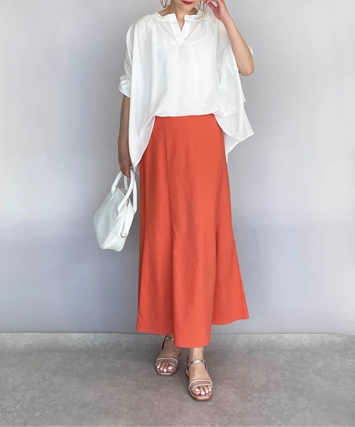 PICCIN（ピッチン）の「スキッパーギャザーブラウス（シャツ/ブラウス・レディース・ブラック/オフホワイト/カーキ・M）」の21枚目の写真