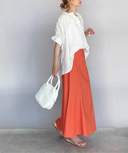 PICCIN（ピッチン）の「スキッパーギャザーブラウス（シャツ/ブラウス・レディース・ブラック/オフホワイト/カーキ・M）」の22枚目の写真