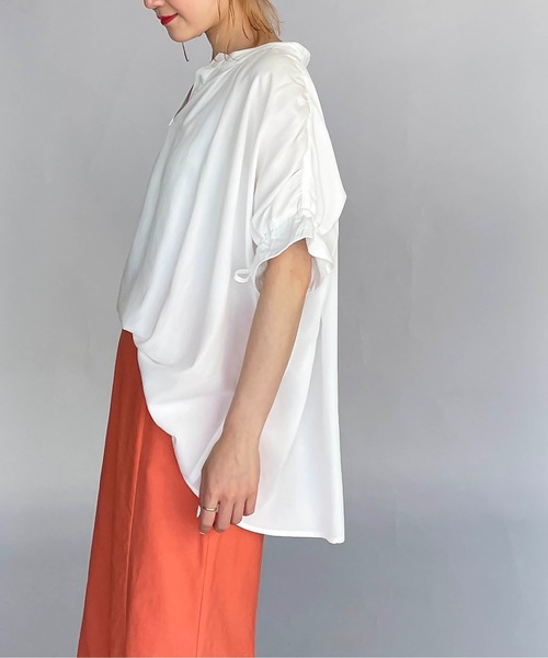 PICCIN（ピッチン）の「スキッパーギャザーブラウス（シャツ/ブラウス・レディース・ブラック/オフホワイト/カーキ・M）」の18枚目の写真