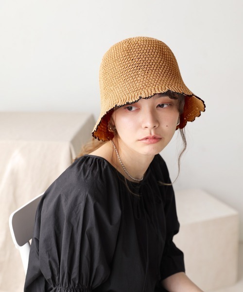 Bab（バブ）の「配色バケットハット（ハット・レディース・ブラック/アイボリー/キャメル・ONESIZE）」の4枚目の写真