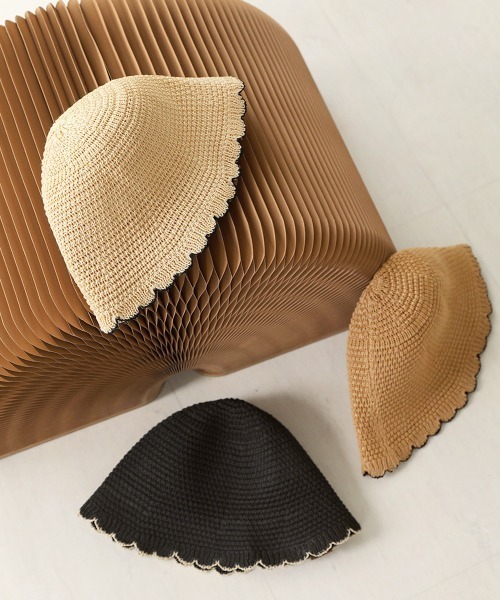 Bab（バブ）の「配色バケットハット（ハット・レディース・ブラック/アイボリー/キャメル・ONESIZE）」の7枚目の写真