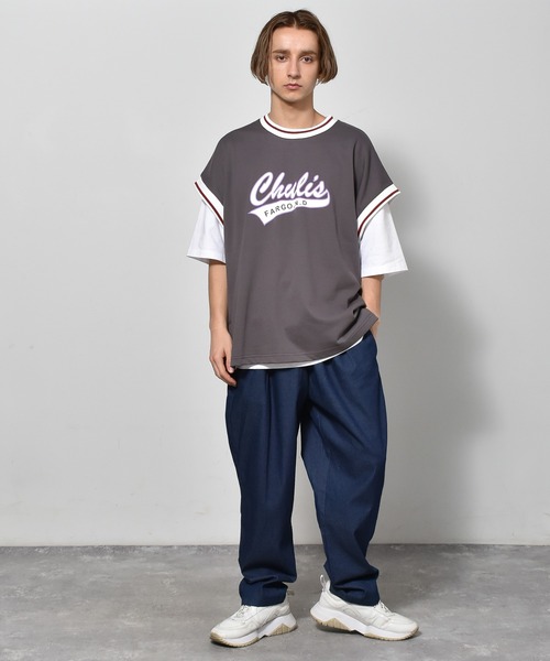 Starting Over(スターティングオーバー)の「裏毛リブラインプリントベスト(ベスト・メンズ・チャコール/アイボリー/グリーン・L/XL/M)」の9枚目の写真