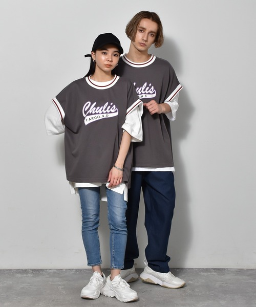 Starting Over(スターティングオーバー)の「裏毛リブラインプリントベスト(ベスト・メンズ・チャコール/アイボリー/グリーン・L/XL/M)」の11枚目の写真