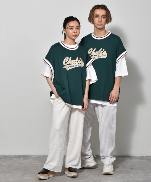 Starting Over(スターティングオーバー)の「裏毛リブラインプリントベスト(ベスト・メンズ・チャコール/アイボリー/グリーン・L/XL/M)」の16枚目の写真