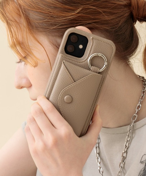 ensemble(皮革ブランド)（アンサンブル）の「iPhoneケースポルテ3 　【iPhone13 iPhone13Pro iPhone13mini iPhone12 iPhone12Pro  iPhone11   iPhone6/6s/7/8/SE2/SE3 対応】（スマホケース/カバー・レディース・グレー/ライトグレー/カーキ/ベージュ/ブラウン/ブラック・C/D/A/E/B/F）」の4枚目の写真