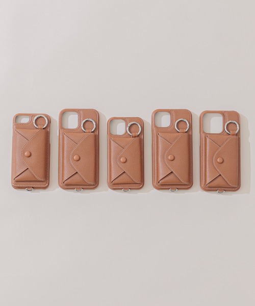 ensemble(皮革ブランド)（アンサンブル）の「iPhoneケースポルテ3 　【iPhone13 iPhone13Pro iPhone13mini iPhone12 iPhone12Pro  iPhone11   iPhone6/6s/7/8/SE2/SE3 対応】（スマホケース/カバー・レディース・グレー/ライトグレー/カーキ/ベージュ/ブラウン/ブラック・C/D/A/E/B/F）」の11枚目の写真