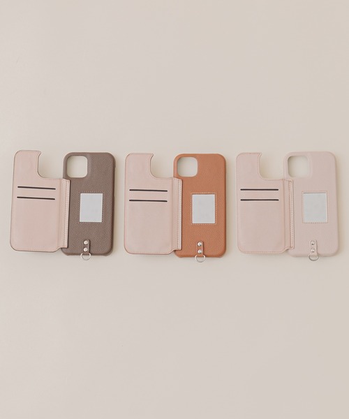 ensemble(皮革ブランド)（アンサンブル）の「iPhoneケースポルテ3 　【iPhone13 iPhone13Pro iPhone13mini iPhone12 iPhone12Pro  iPhone11   iPhone6/6s/7/8/SE2/SE3 対応】（スマホケース/カバー・レディース・グレー/ライトグレー/カーキ/ベージュ/ブラウン/ブラック・C/D/A/E/B/F）」の12枚目の写真