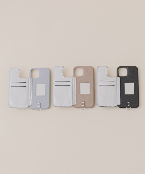 ensemble(皮革ブランド)（アンサンブル）の「iPhoneケースポルテ3 　【iPhone13 iPhone13Pro iPhone13mini iPhone12 iPhone12Pro  iPhone11   iPhone6/6s/7/8/SE2/SE3 対応】（スマホケース/カバー・レディース・グレー/ライトグレー/カーキ/ベージュ/ブラウン/ブラック・C/D/A/E/B/F）」の13枚目の写真