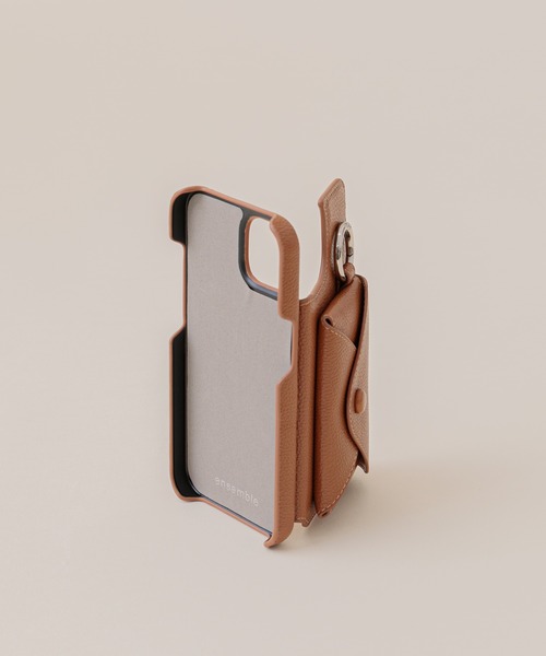 ensemble(皮革ブランド)（アンサンブル）の「iPhoneケースポルテ3 　【iPhone13 iPhone13Pro iPhone13mini iPhone12 iPhone12Pro  iPhone11   iPhone6/6s/7/8/SE2/SE3 対応】（スマホケース/カバー・レディース・グレー/ライトグレー/カーキ/ベージュ/ブラウン/ブラック・C/D/A/E/B/F）」の14枚目の写真
