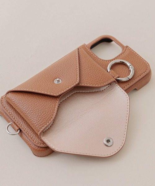 ensemble(皮革ブランド)（アンサンブル）の「iPhoneケースポルテ3 　【iPhone13 iPhone13Pro iPhone13mini iPhone12 iPhone12Pro  iPhone11   iPhone6/6s/7/8/SE2/SE3 対応】（スマホケース/カバー・レディース・グレー/ライトグレー/カーキ/ベージュ/ブラウン/ブラック・C/D/A/E/B/F）」の18枚目の写真