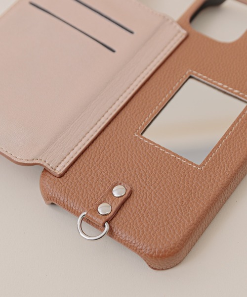 ensemble(皮革ブランド)（アンサンブル）の「iPhoneケースポルテ3 　【iPhone13 iPhone13Pro iPhone13mini iPhone12 iPhone12Pro  iPhone11   iPhone6/6s/7/8/SE2/SE3 対応】（スマホケース/カバー・レディース・グレー/ライトグレー/カーキ/ベージュ/ブラウン/ブラック・C/D/A/E/B/F）」の21枚目の写真